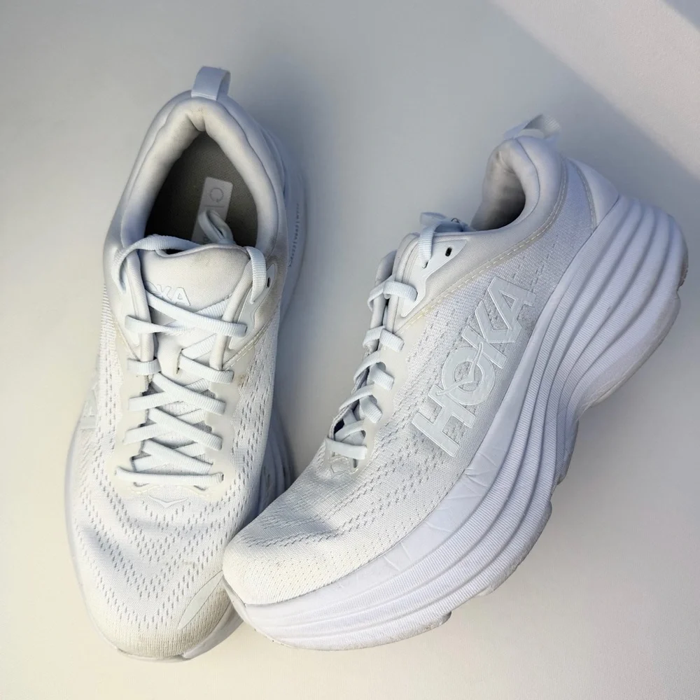 Hoka Bondi 8 White Running Sneakers Women’s 10 - Picture 2 of 13